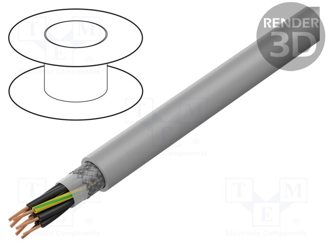 Wire; MEGAFLEX® 500-C; 8G0,75mm2; tinned copper braid; LSZH; grey