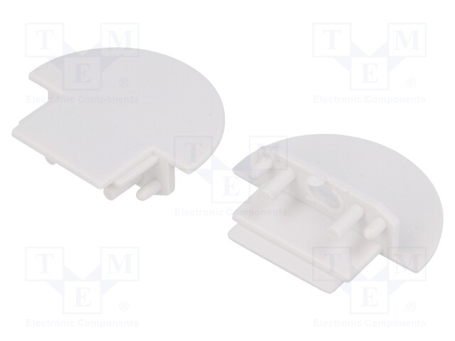 Cap for LED profiles; white; ABS; Application: GROOVE10