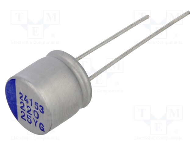 Capacitor: hybrid; THT; Pitch: 5mm; -55÷125°C; ±20%; 220uF; 25VDC