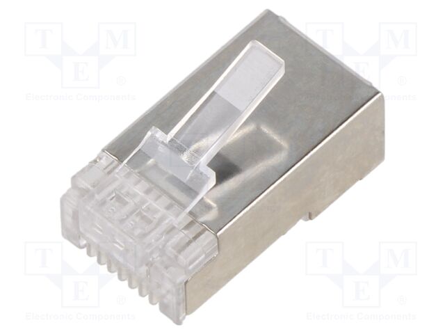 Plug; RJ45; PIN: 8; Cat: 6; shielded; Layout: 8p8c; for cable; IDC
