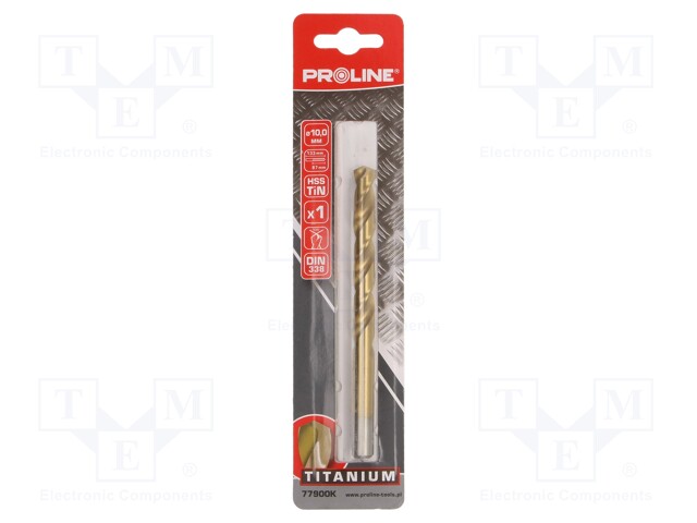 Drill bit; for metal; Ø: 10mm; HSS-TIN; Features: grind blade