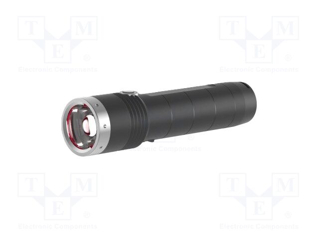 Torch: LED; 144h; L: 128mm; 10lm,200lm,1000lm; Ø: 32mm; black; IP54