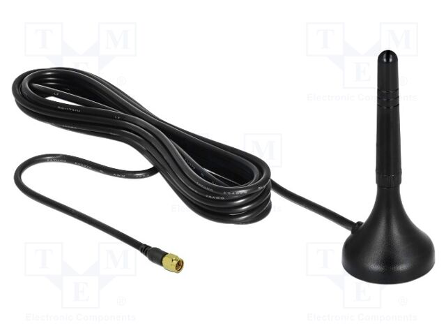 Antenna; LTE,external; black; SMA; magnetic; male; 50Ω; IPX5; 3m