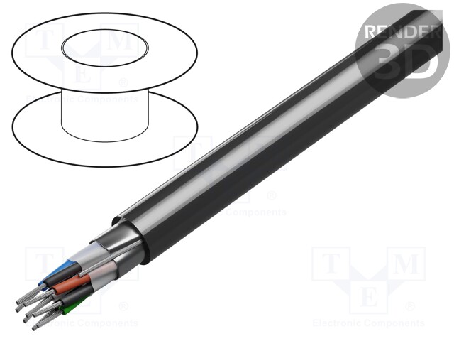 Wire; RS232; 4x2x24AWG; stranded; Cu; Al-PET foil; LSZH; chrome