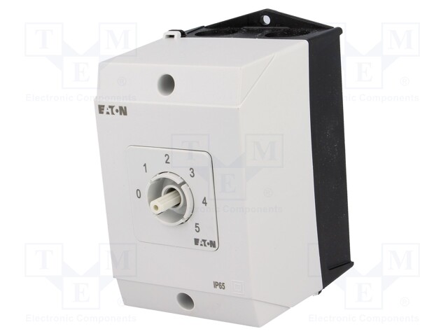 Switch: step cam switch; Stabl.pos: 6; 20A; 0-1-2-3-4-5; Poles: 1