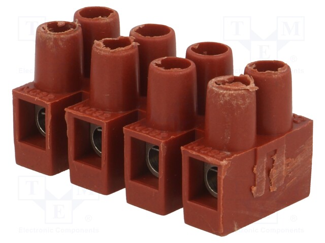 Terminal block; screw terminal; ways: 4; 2.5mm2; terminals: 8; 250V