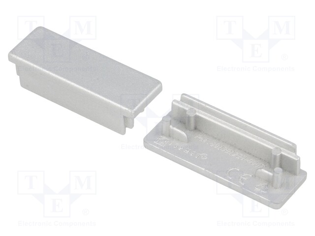 Cap for LED profiles; silver; ABS; Application: WIDE24
