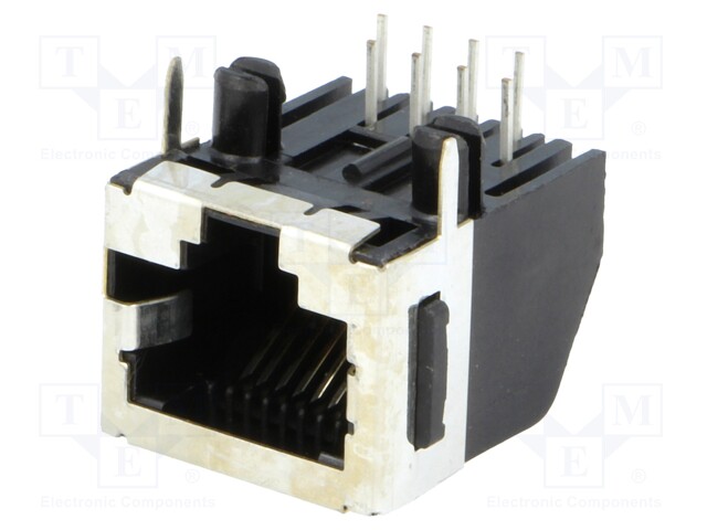 Socket; RJ45; PIN: 8; Layout: 8p8c; THT; on PCBs