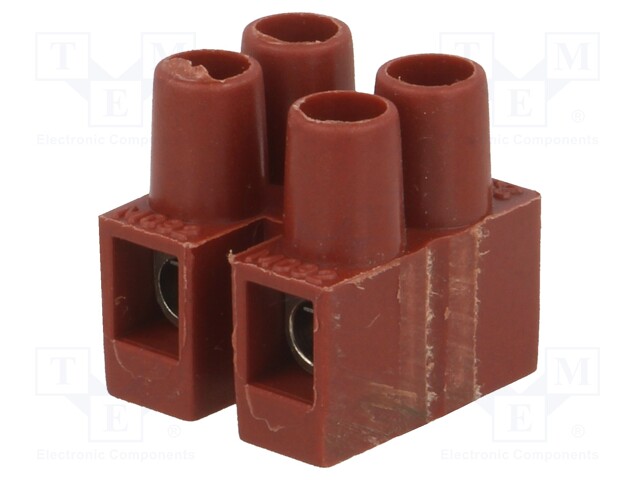 Terminal block; screw terminal; ways: 2; 2.5mm2; terminals: 4; 250V