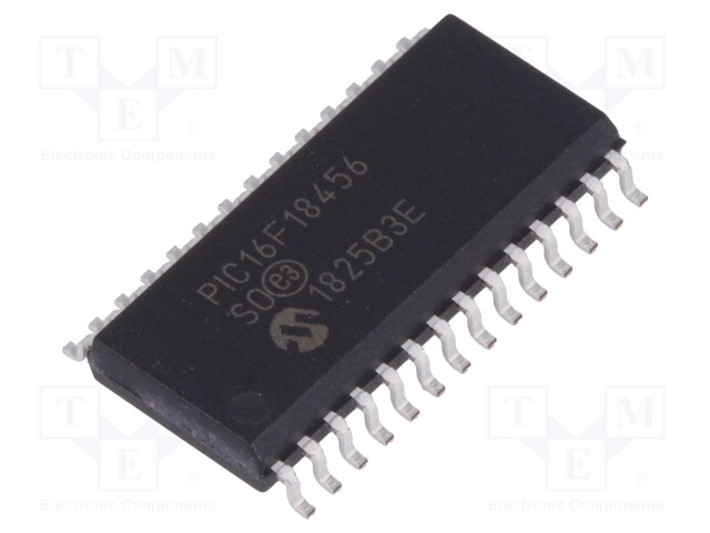 PIC microcontroller; Memory: 28kB; SRAM: 2048B; EEPROM: 256B; SMD