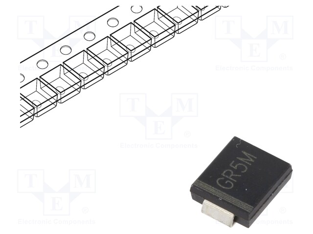 Diode: rectifying; SMD; 1000V; 5A; 500ns; Package: reel,tape; SMC