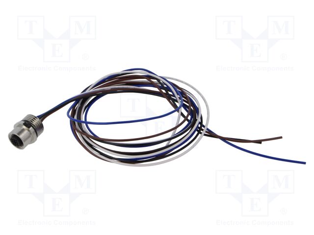 Connector: M12; socket; male; straight; with lead; PIN: 4; 0.34mm2