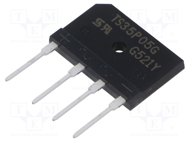 Bridge rectifier: single-phase; 35A; flat; THT