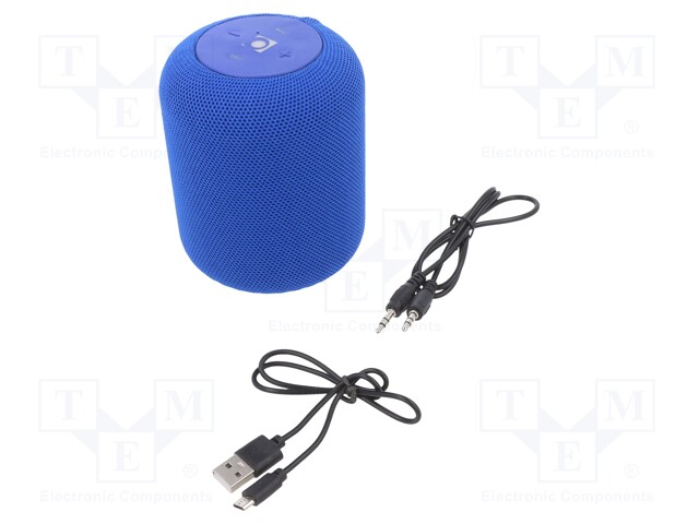 Speaker; blue; Jack 3,5mm,microSD,USB B micro; Bluetooth 5.0