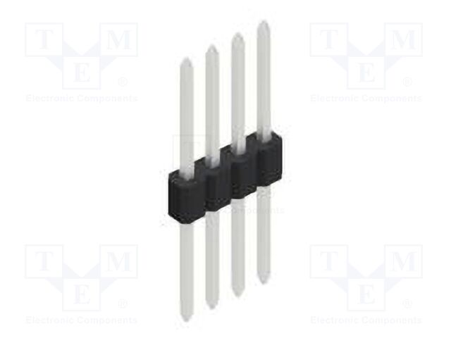 Connector: pin strips; pin header; male; PIN: 4; 1.27mm; THT; 1x4