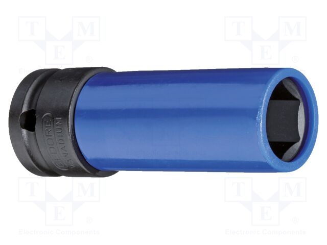 Socket; 6-angles,socket spanner; 17mm; 1/2"; steel