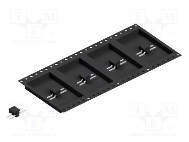 Connector: pin strips; pin header; male; PIN: 2; 2.54mm; SMT; 1x2
