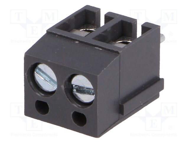 PCB terminal block; angled 90°; 5mm; ways: 2; on PCBs; 2.5mm2; 24A