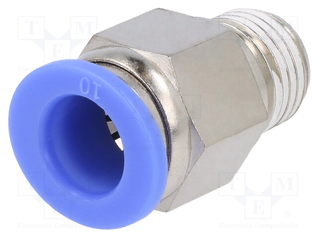 Push-in fitting; straight; -0.95÷15bar; nickel plated brass