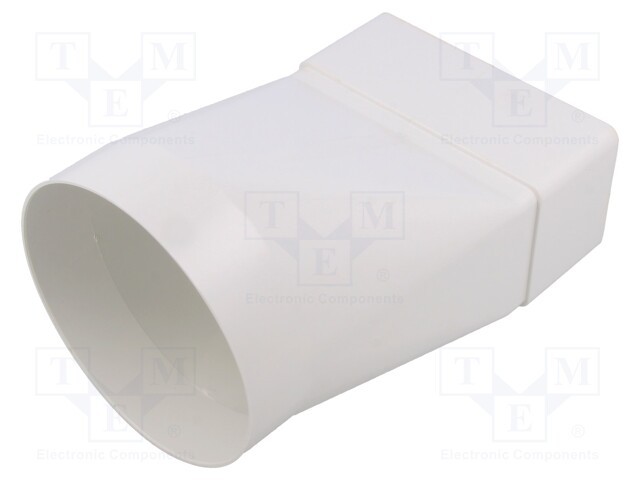 Round flat connector; white; ABS; Ø104x110mm