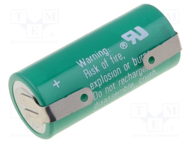 Battery: lithium; 3V; 2/3AA,2/3R6; soldering lugs; Ø14.8x33.5mm