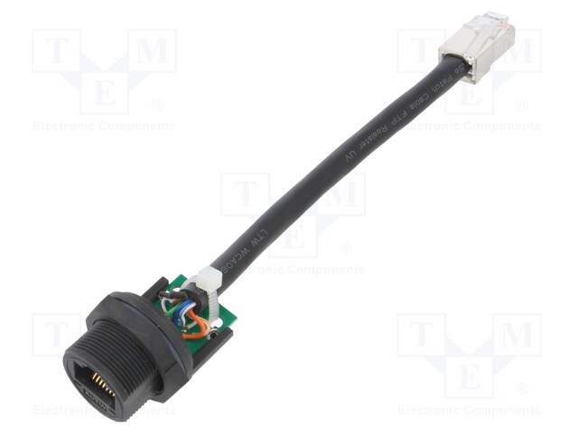 Adapter cable; 0.1m; PIN: 8; Cat: 5e; Layout: 8p8c; IP67