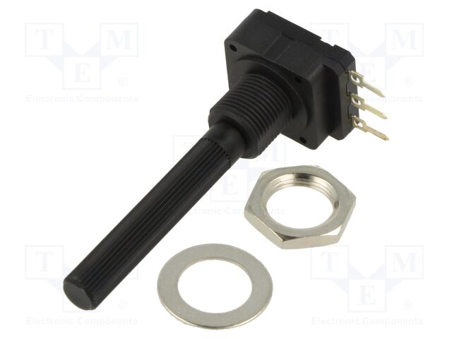 Potentiometer: shaft; single turn; 250kΩ; 200mW; THT; 6mm; plastic