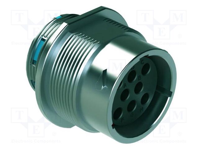 Connector: circular; socket; female; 25A; 250V; PIN: 8; IP67; crimped