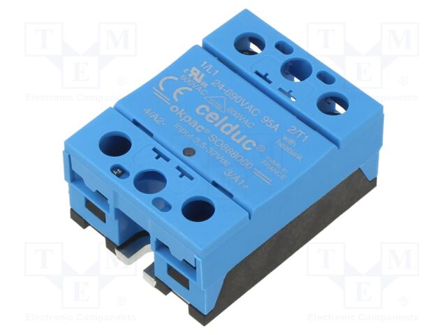 Relay: solid state; Ucntrl: 3.5÷32VDC; 95A; 24÷690VAC; -40÷100°C