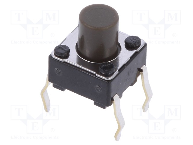 Microswitch TACT; SPST; Pos: 2; 0.05A/12VDC; THT; 1.6N; 6x6x3.5mm