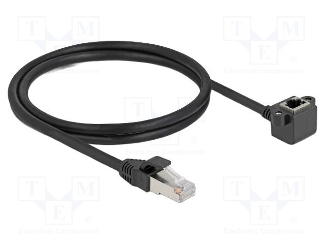 Extender Ethernet; F/UTP; Cat: 6; 1m; PVC; black; 26AWG; screw