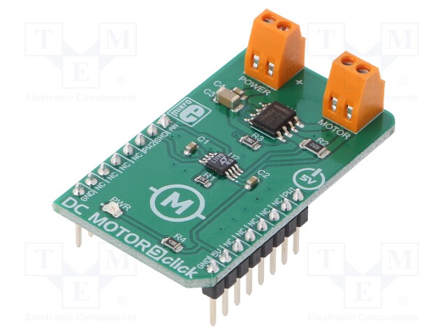 Click board; motor driver; GPIO,analog; DRV8871; 5VDC