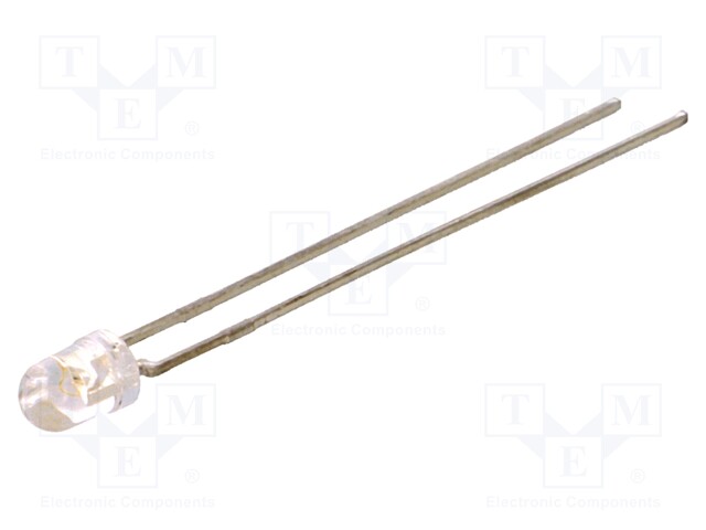 LED; 3mm; blue; 310÷900mcd; 45°; Front: convex; Pitch: 2.54mm