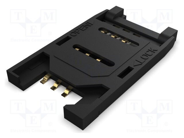 Connector: for cards; Mini SIM; with hinged cover; SMT; PIN: 6