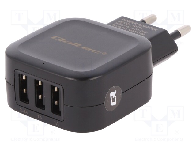 Power supply: switched-mode; 5VDC; 3.4A; Out: USB x3; 17W