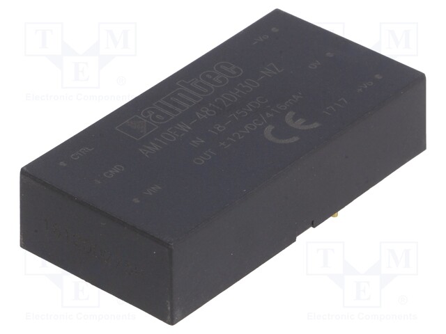 Converter: DC/DC; 10W; Uin: 18÷75V; Uout: 12VDC; Uout2: -12VDC; 2"x1"