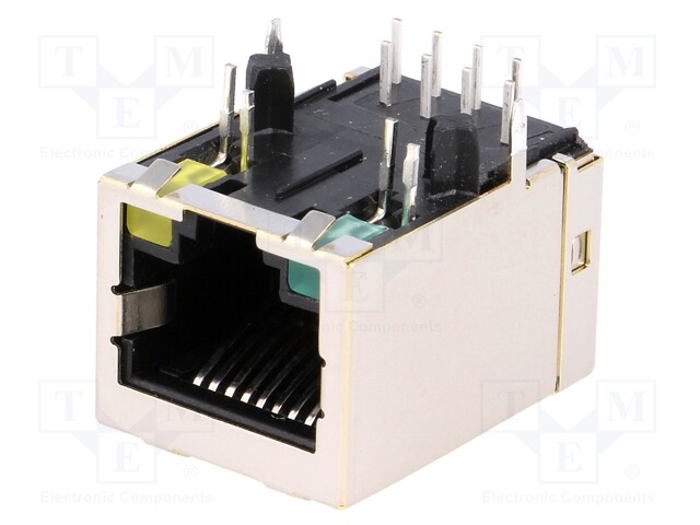 Socket; RJ45; PIN: 8; Layout: 8p8c; THT; on PCBs