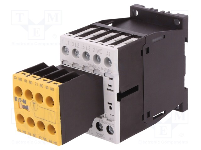 Contactor: 3-pole; NO x3; Auxiliary contacts: NC x3,NO x2; 9A