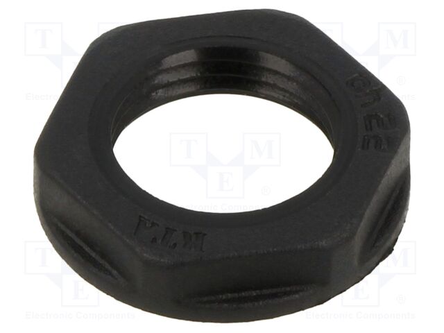 Nut; PG9; polyamide; black; Thread: PG