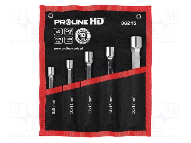 Wrenches set; tubular; Chrom-vanadium steel; HD; double-sided