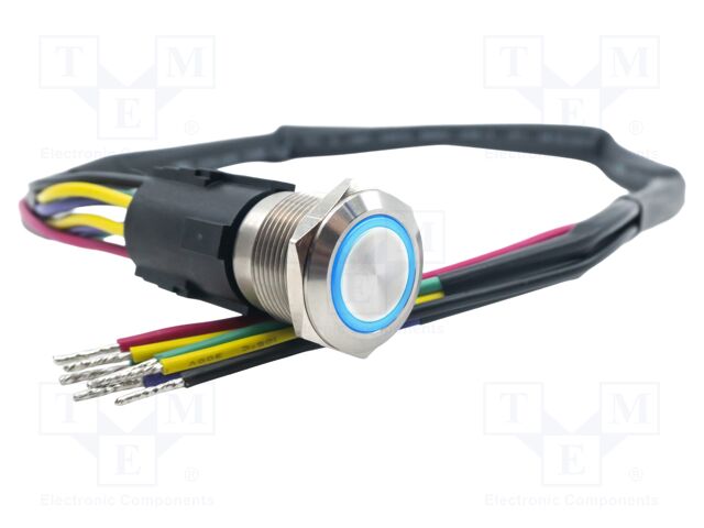 Switch: vandal resistant; Pos: 2; DPDT; 3A/250VAC; IP67; ON-ON; blue