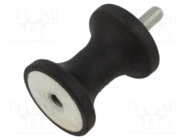 Vibration damper; M8; Ø: 40mm; rubber; L: 48mm; Thread len: 23mm