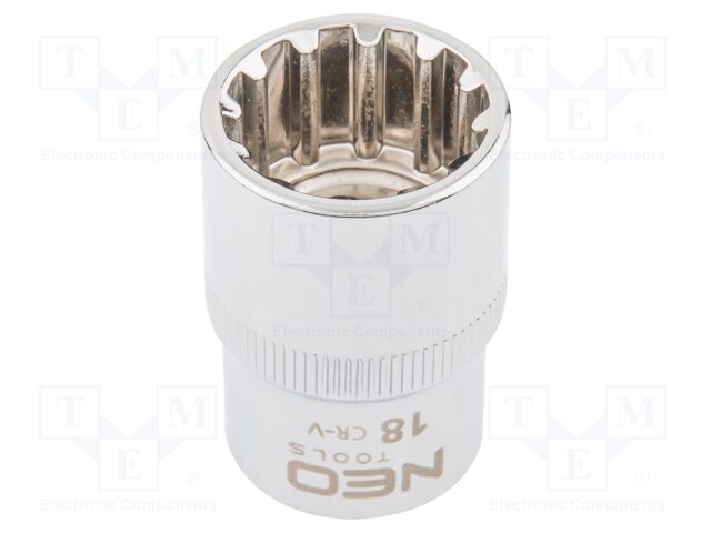 Socket; socket spanner,spline (12-angles); 18mm; 1/2"