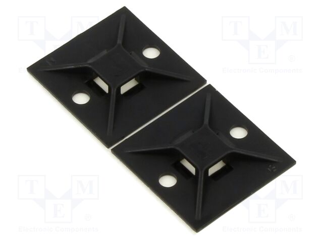 Cable Tie Mount, Adhesive, White, Nylon 6.6 (Polyamide 6.6), 28.4 mm, 28.4 mm