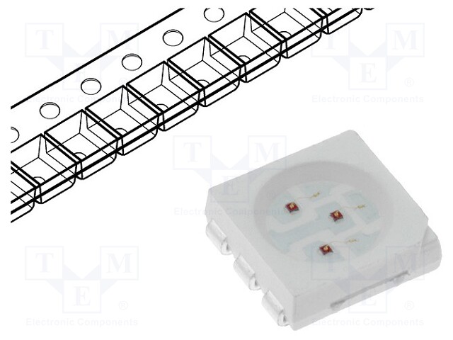 LED; SMD; 5060,PLCC6; red; 4÷5lm; 1000÷1200mcd; 5x5x1.6mm; 120°