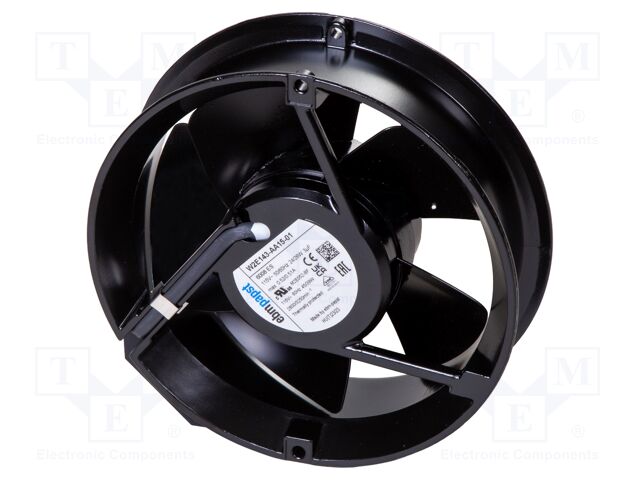 Fan: AC; axial; 115VAC; Ø172x51mm; 440m3/h; 60dBA; ball bearing