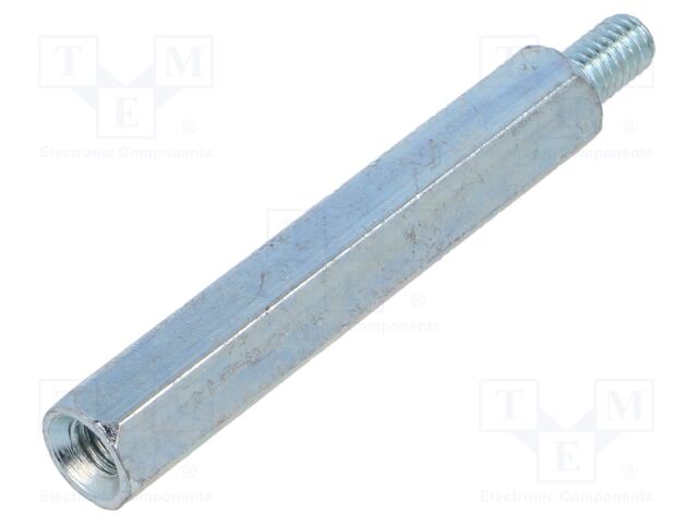 Screwed spacer sleeve; 60mm; Int.thread: M6; Ext.thread: M6