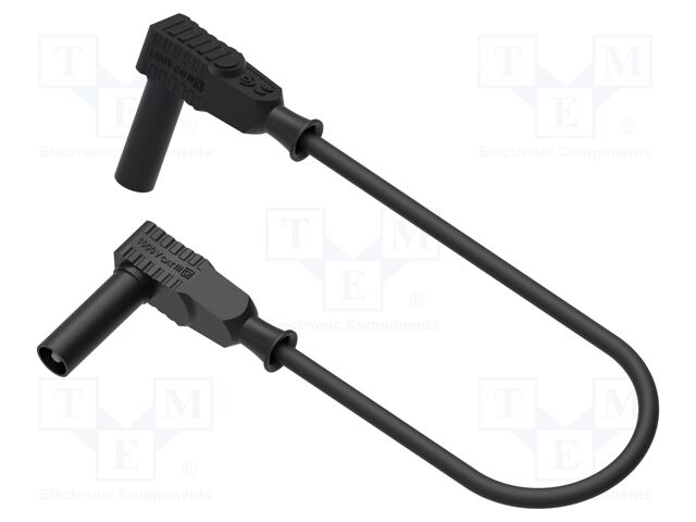 Test lead; 20A; angular banana plug 4mm,both sides; insulated