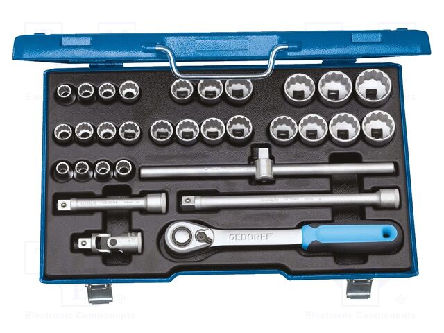 Wrench-set; 12-angles,rattle,socket spanner; 1/2"; 31pcs.
