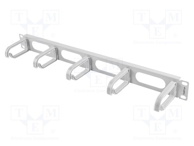 Cable organizer; 1U; grey; Standard: 19"